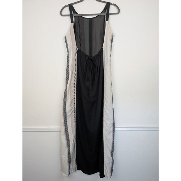 The Odells Maxi Dress Esmera Striped Lagenlook Boho Monochrome Black Gray Size S - Picture 7 of 14
